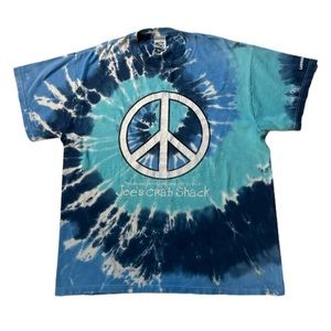 Vintage Joe's Stuff Crab Shack T-shirt Tee Tie Dye Peace Love & Crabs La…